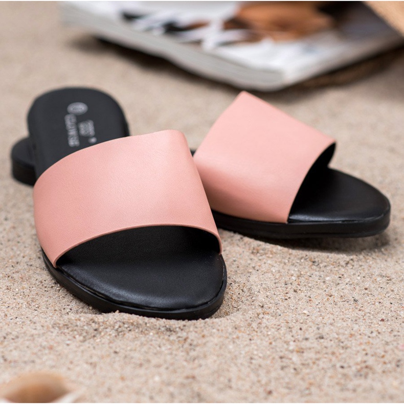 Clowse Klassische Puderhausschuhe rosa 1