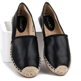 Tina&Co Slip-on-Espadrilles mit Öko-Leder schwarz 1
