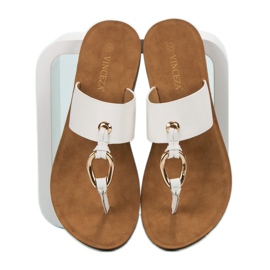 Stylische VINCEZA Flip-Flops weiß 2