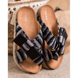 Vices Textilhausschuhe auf der Plattform schwarz 2