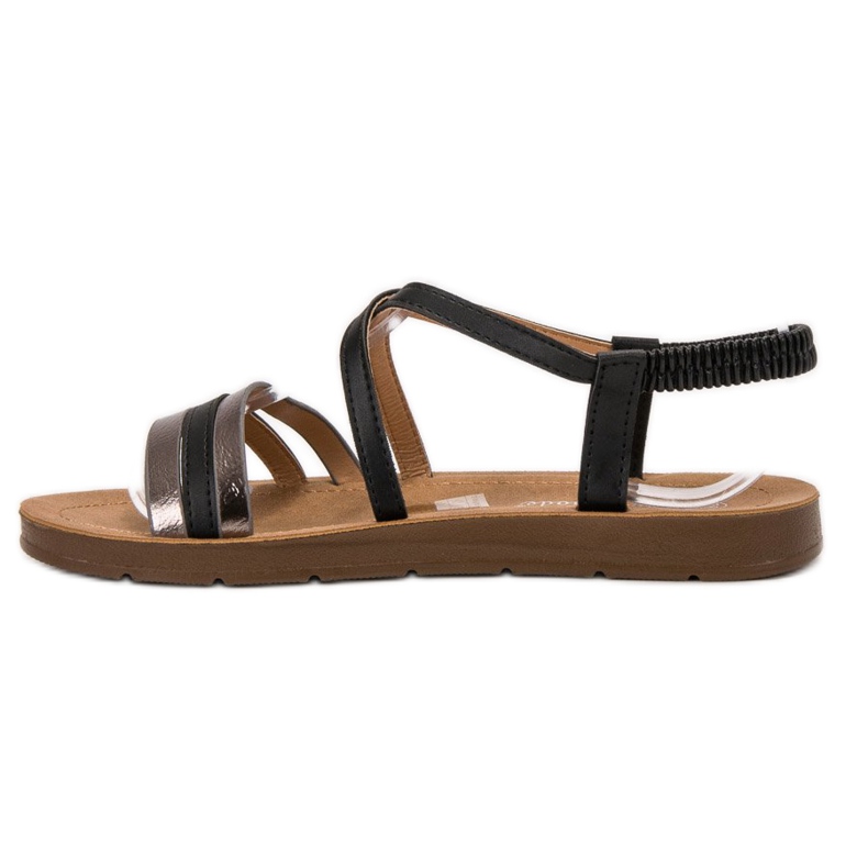 Super Mode Modische Slip-On Sandalen schwarz 1