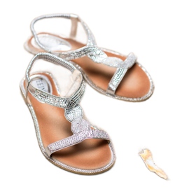 SHELOVET Verzierte Sandalen mit Gummiband grau 2