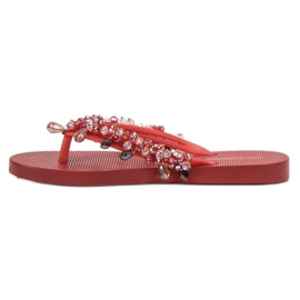SHELOVET Flip-Flops aus Gummi mit Ornamenten rot 1