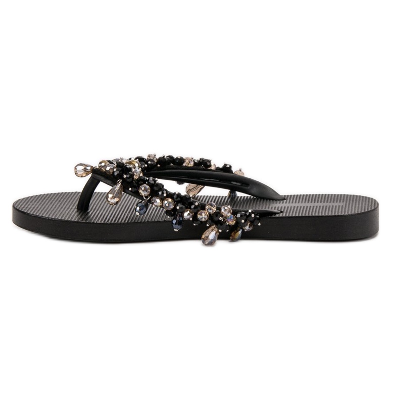 SHELOVET Flip-Flops aus Gummi mit Ornamenten schwarz 1