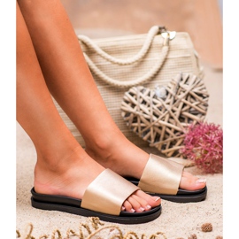 Clowse Goldene Damenhausschuhe 1