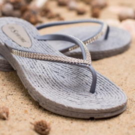 Seastar Flip-Flops mit Zirkonia grau 1