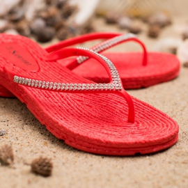 Seastar Flip-Flops mit Zirkonia rot 1