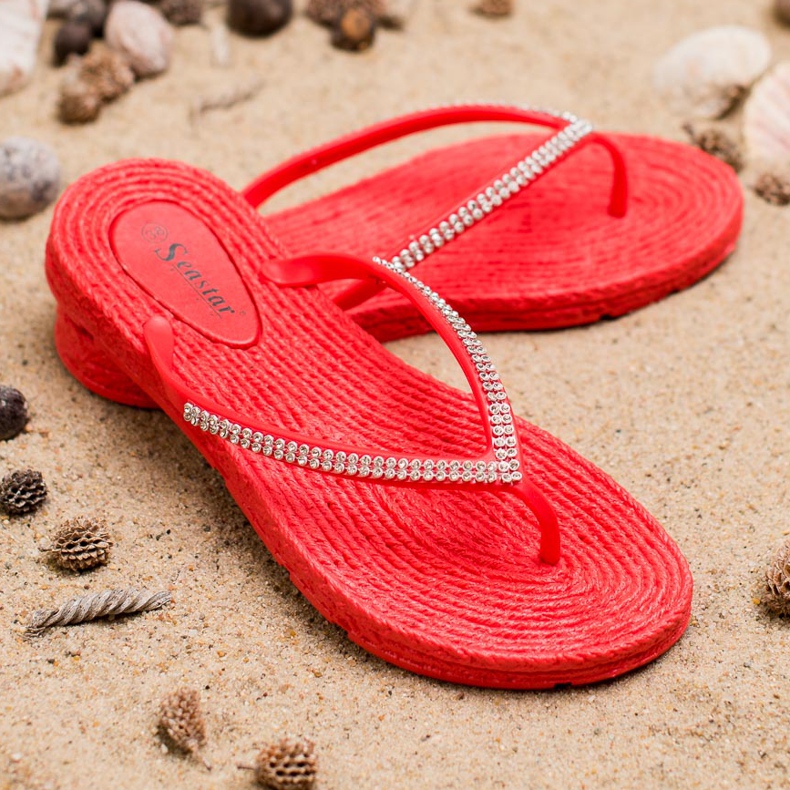 Seastar Flip-Flops mit Zirkonia rot 2