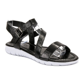 SHELOVET Sandalen mit Schnallenverschluss schwarz 1