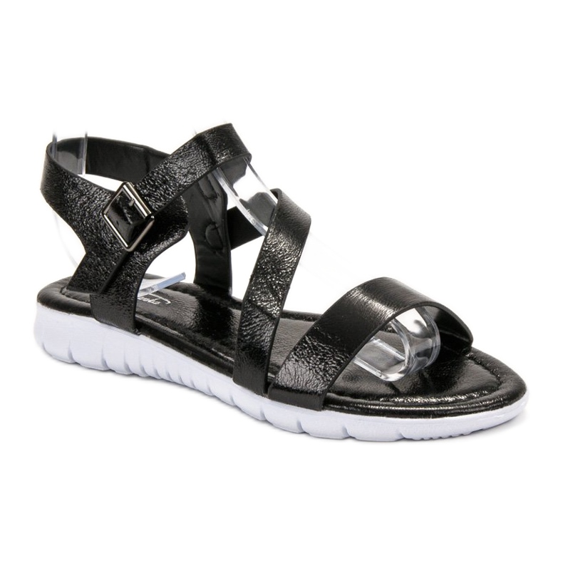 SHELOVET Sandalen mit Schnallenverschluss schwarz 1
