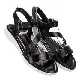SHELOVET Sandalen mit Schnallenverschluss schwarz 2