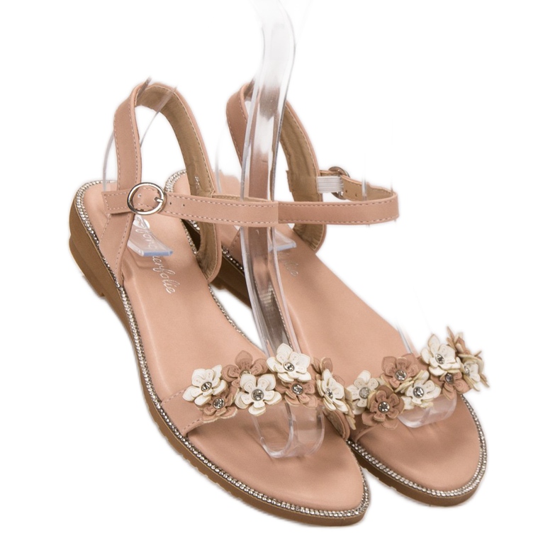 Forever Folie Sandalen mit Blumen rosa 1