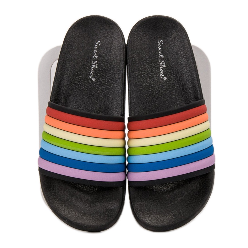 Sweet Shoes Bunte Gummi-Flip-Flops schwarz mehrfarbig 1