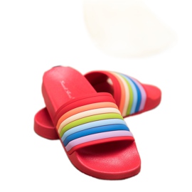 Sweet Shoes Bunte Gummi-Flip-Flops rot mehrfarbig 1