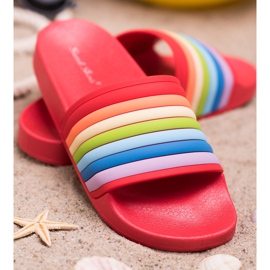 Sweet Shoes Bunte Gummi-Flip-Flops rot mehrfarbig 2