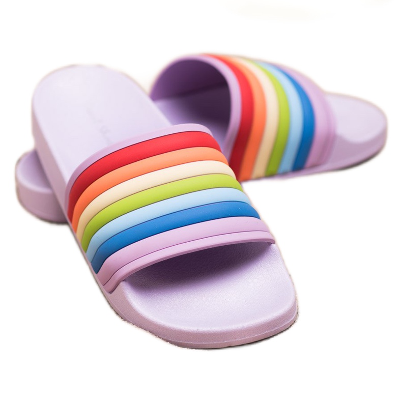 Sweet Shoes Bunte Gummi-Flip-Flops violett mehrfarbig 2