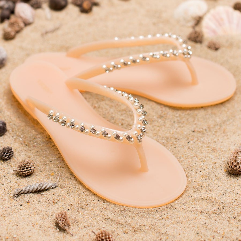 Flip-Flops mit VICES-Dekoration beige 2
