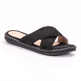 SHELOVET Wildleder Hausschuhe schwarz 1