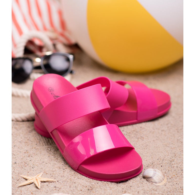 SHELOVET Modische Gummipantoffeln rosa 2