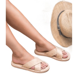 SHELOVET Wildleder Hausschuhe braun 1