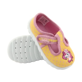 Befado Kinderschuhe 535P001 rosa gelb 3