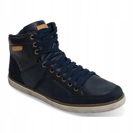 Hohe Sneakers Naturleder XF117 Marineblau 2