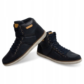 Hohe Sneakers Naturleder XF117 Marineblau 1