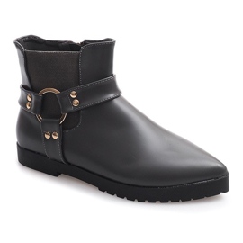 Warme elegante Stiefel mit Schnalle HW14 Grau 2