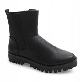 Warm Booties Jodhpur-Stiefel mit Gummizug 976-PA Schwarz 2