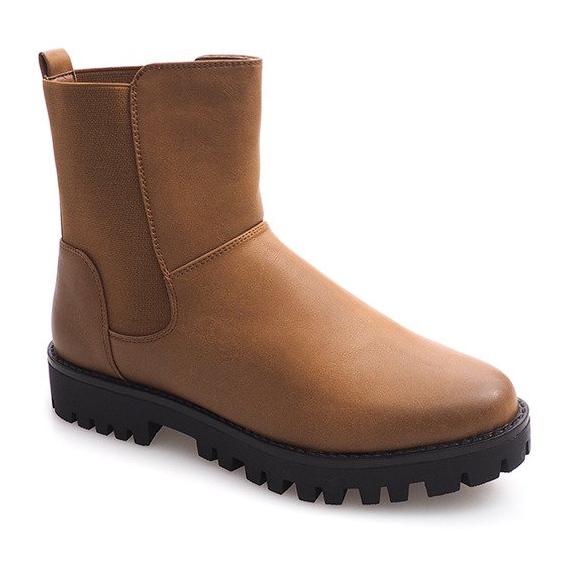 Warm Booties Jodhpur-Stiefel mit Gummizug 976-PA Camel braun 1