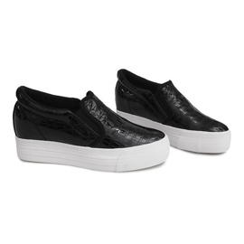 Lackierte Sneakers On Wedge KB-125 Schwarz 1