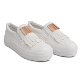 Lackierte Sneakers On Wedge S-1 Weiß 1
