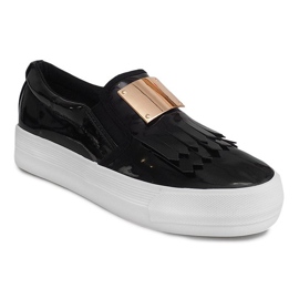 Lackierte Sneakers On Wedge S-1 Schwarz 2