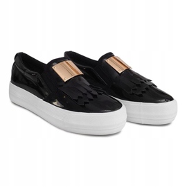 Lackierte Sneakers On Wedge S-1 Schwarz 1