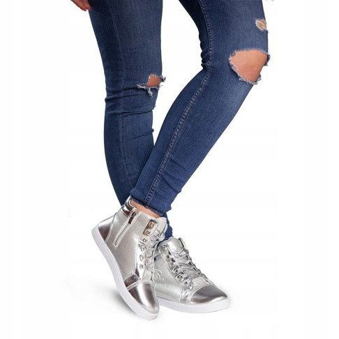 Sneakers High-Top-Sneakers R17 Silber grau 1