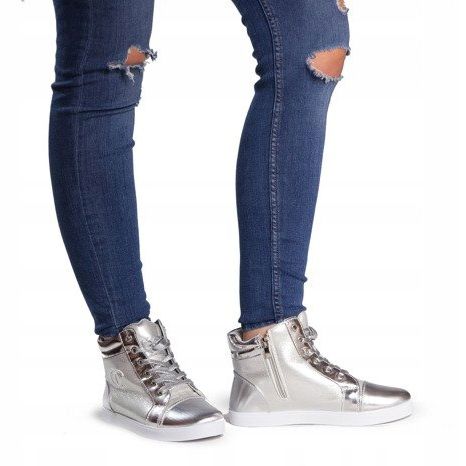 Sneakers High-Top-Sneakers R17 Silber grau 2