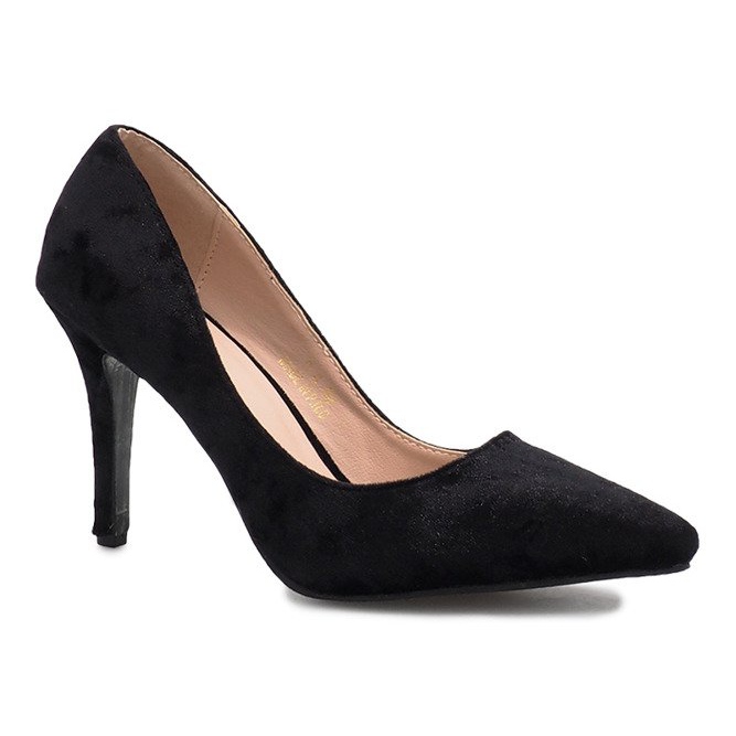Schwarze Velours-Heels von Francine 1