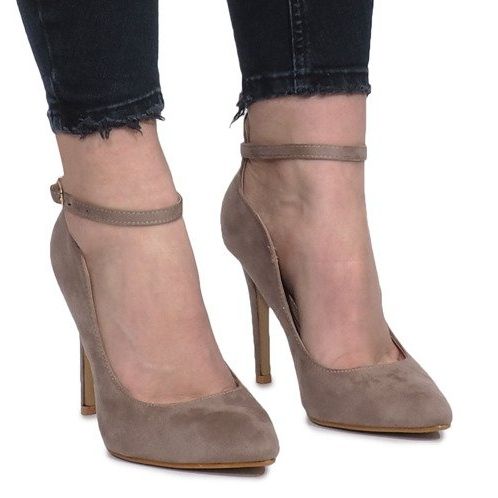 Khakifarbene Pumps auf einem Heaven Heel mehrfarbig grün 2