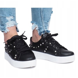 Schwarze Turnschuhe Montpellier Nieten 2