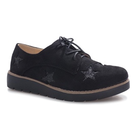 Schwarze Loafer mit Big Stars 1