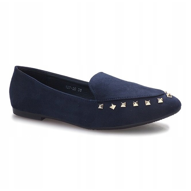 Marineblaue Slipper mit Hawen-Nieten navy blau 1