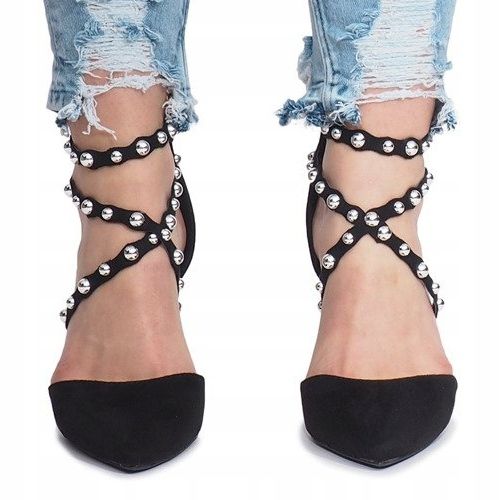 Schwarze High Heels Sandalen B-50 1