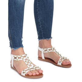 Sommer weiße flache Sandalen 2