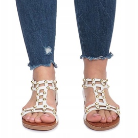 Sommer weiße flache Sandalen 1