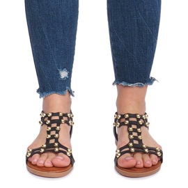 Sommer schwarze flache Sandalen 1