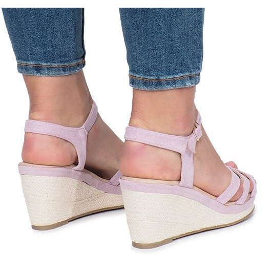 Lila Glavel Keilsandalen 1