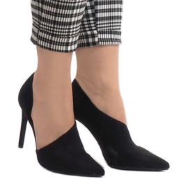 Schwarze asymmetrische C82A Absätze 2