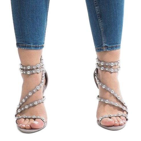 Graue offene Absätze LE042P 2