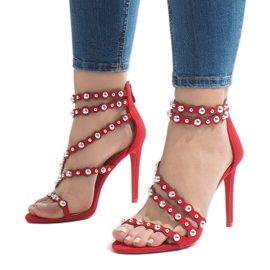 LE042P rote unbedeckte Absätze 1