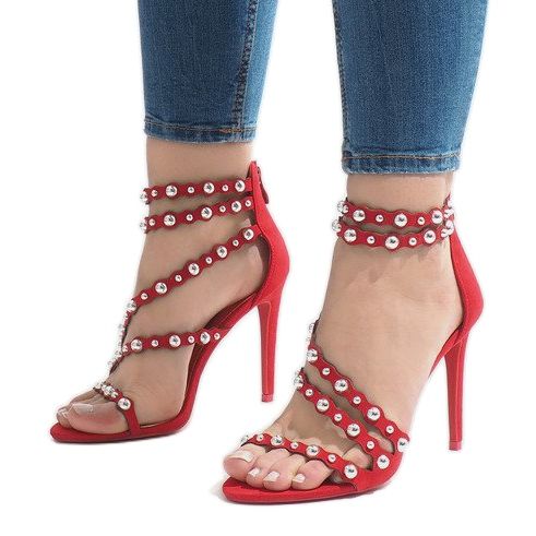 LE042P rote unbedeckte Absätze 1